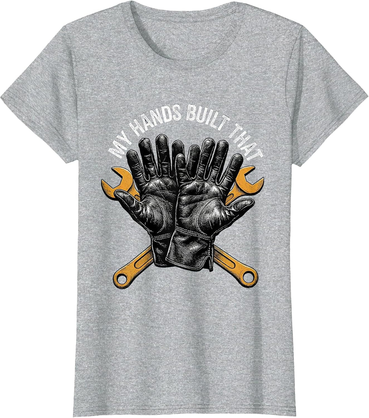 My Hands Built That Blue Collar Pride Design T-Shirt - Heather Grey
