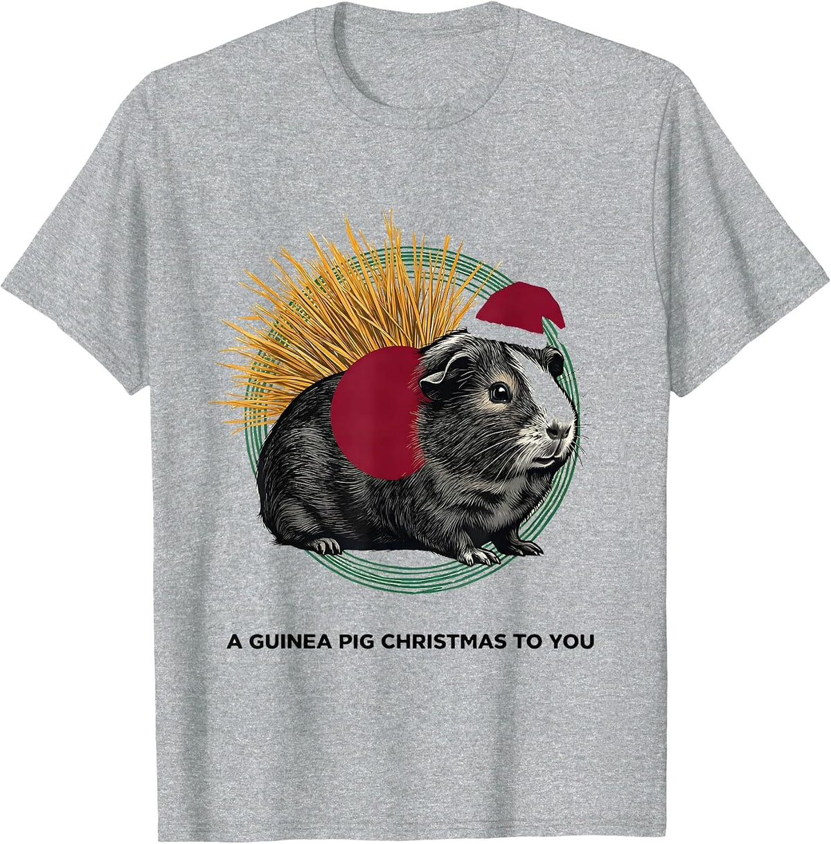 Men's A Guinea Pig Christmas To You Whimsical Guinea Pig Lover T-Shirt - Heather Grey