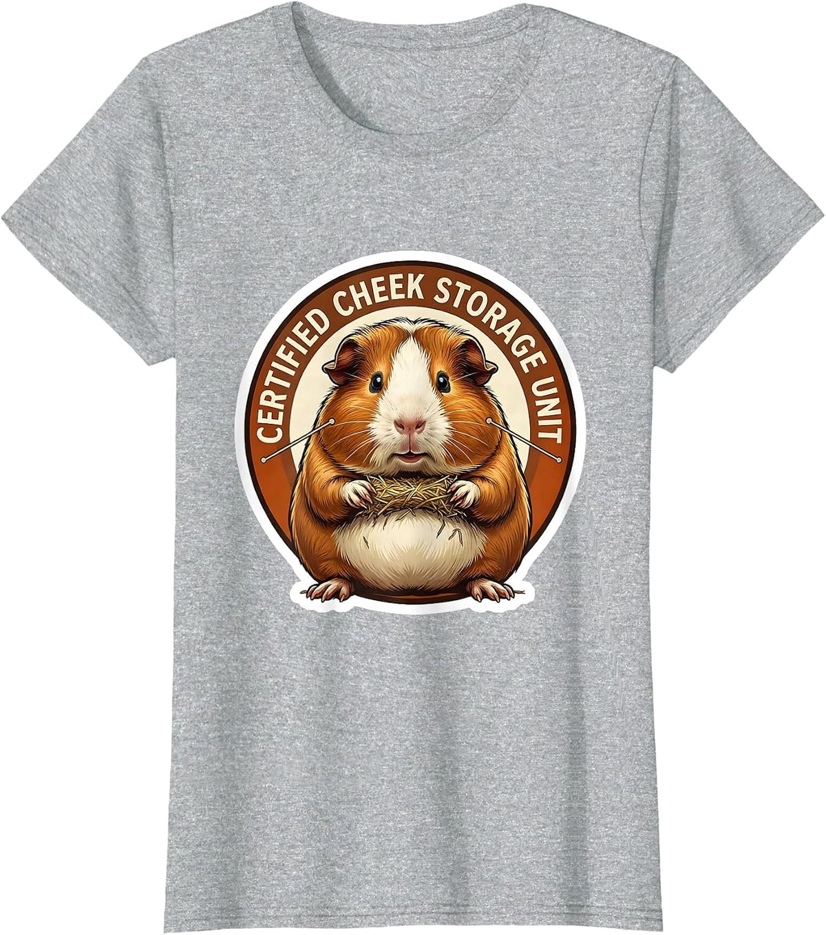 Certified Cheek Storage Unit Funny Guinea Pig Lover Cavy T-Shirt - Heather Grey