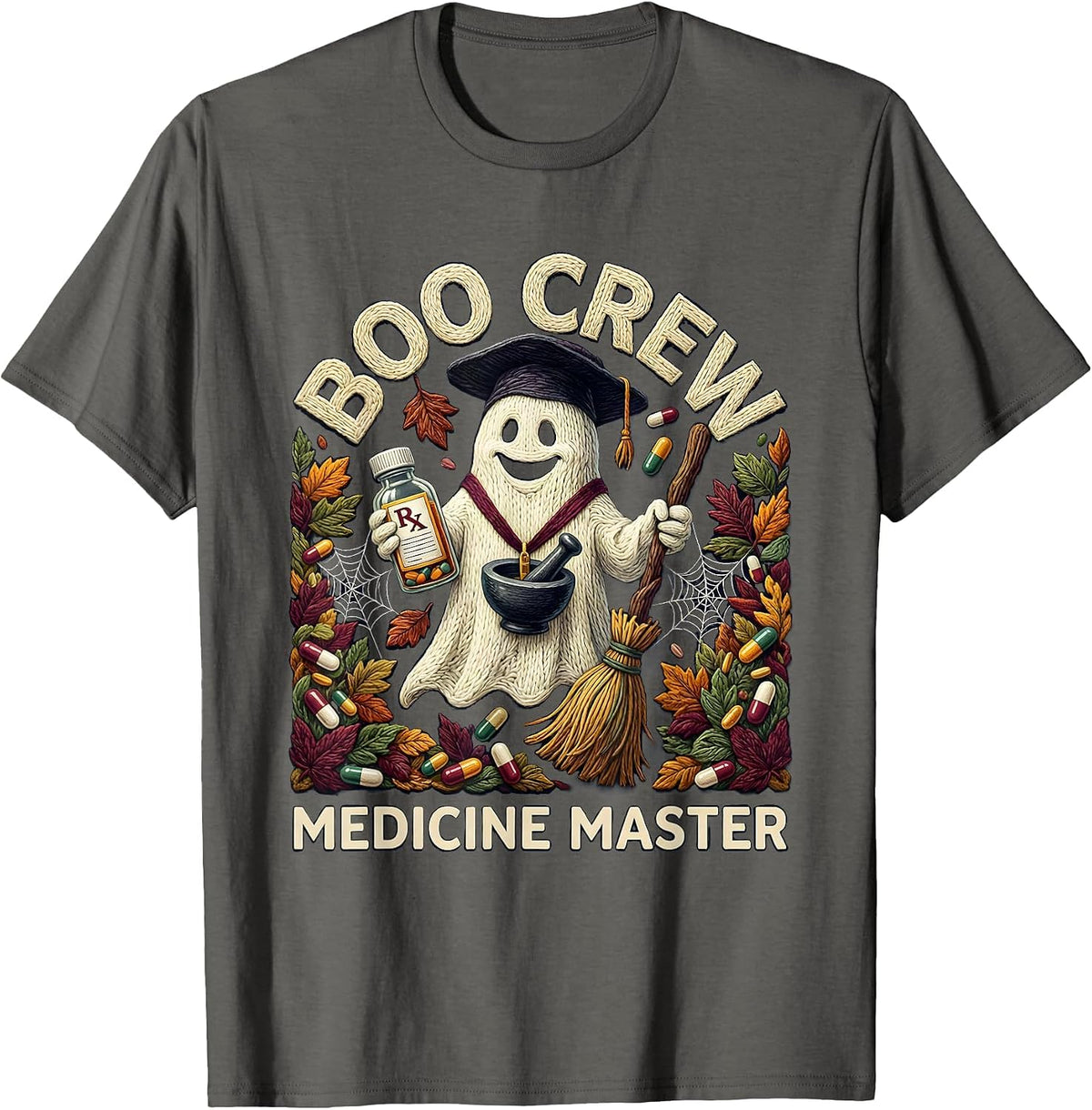 Men's Boo Crew Medicine Master Halloween Design T-Shirt - Asphalt Grey