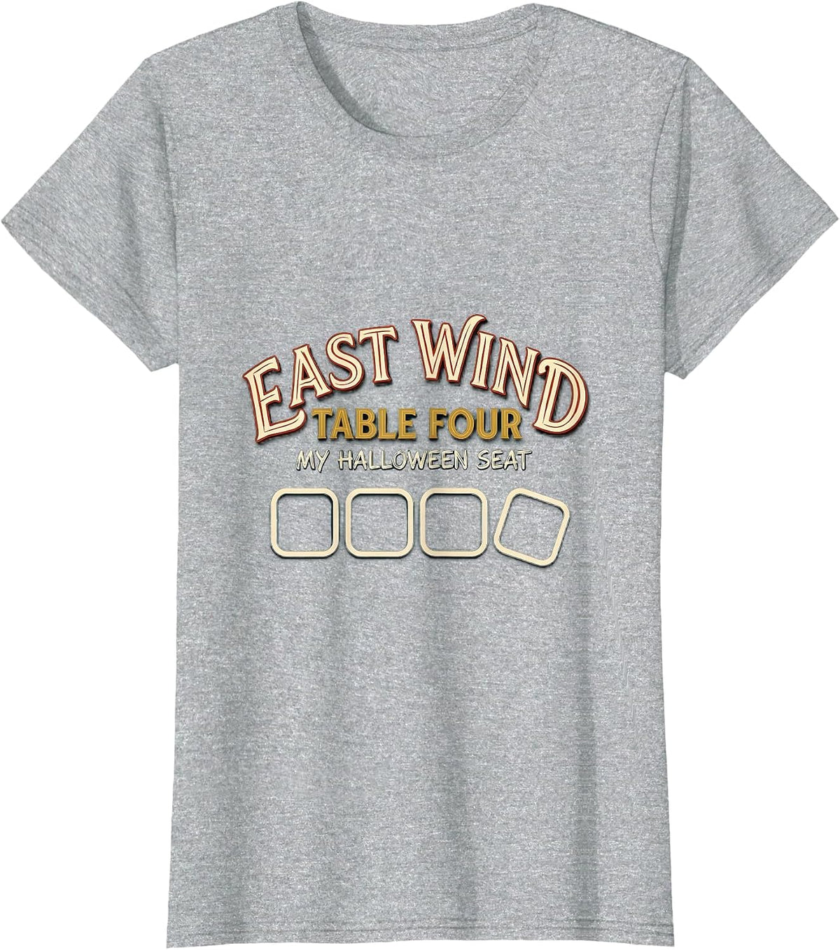 East Wind, Table Four My Halloween Seat Mahjong T-Shirt - Heather Grey