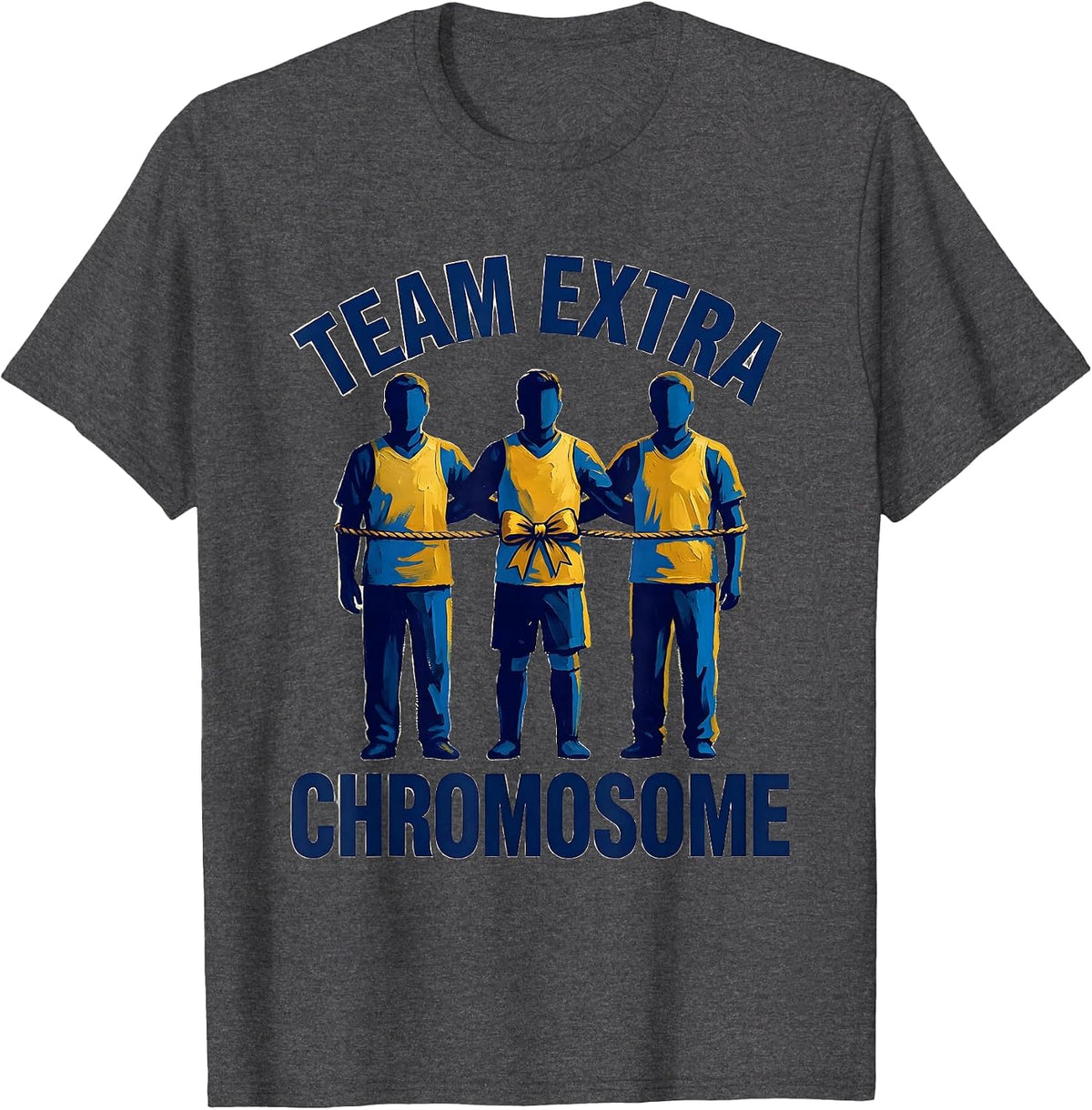 Team Extra Chromosome Uplifting Humor Down Syndrome Pride T-Shirt - Dark Heather Grey