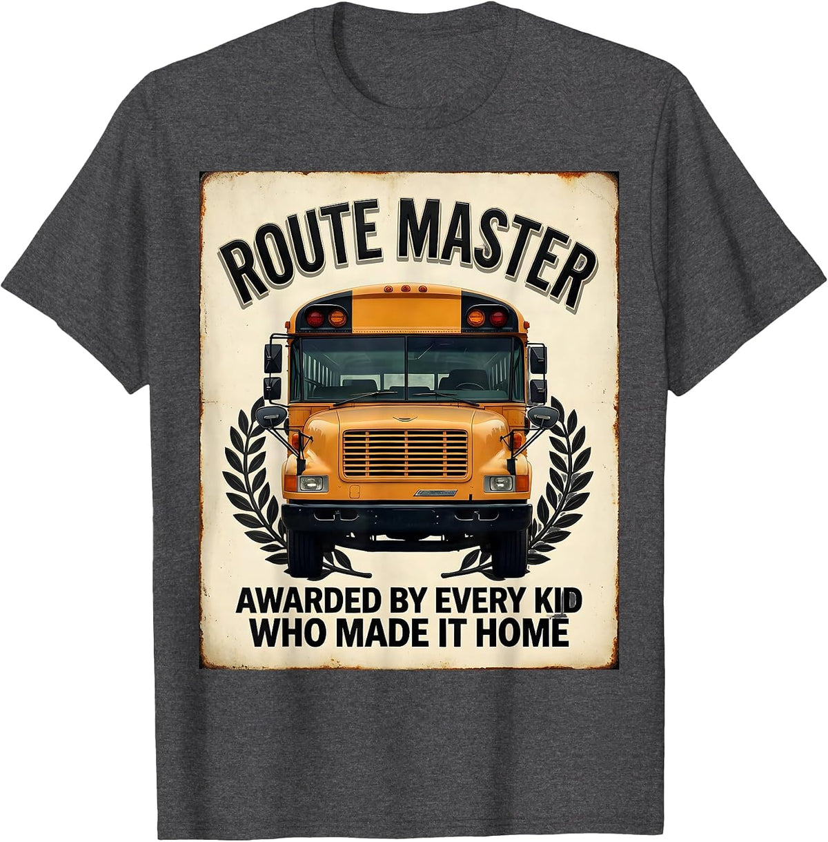 Route Master, Awarded By Every Kid Who Made It Home Vintage T-Shirt - Dark Heather Grey