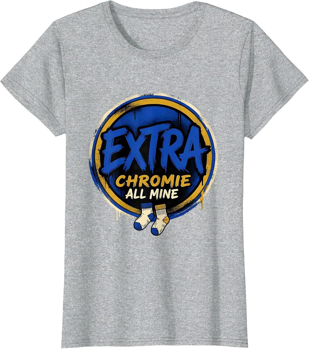 Extra Chromie All Mine Bold Hand-Lettered Down Syndrome T-Shirt - Heather Grey