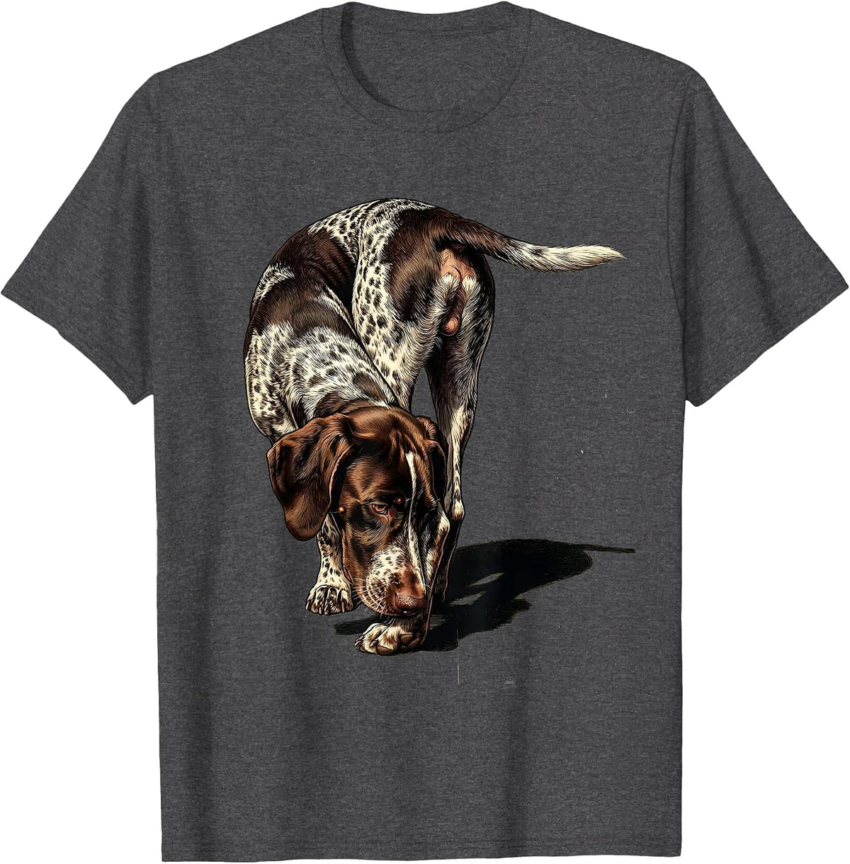 Men's German Shorthaired Pointer Vintage Hunting Dog Owner T-Shirt - Dark Heather Grey