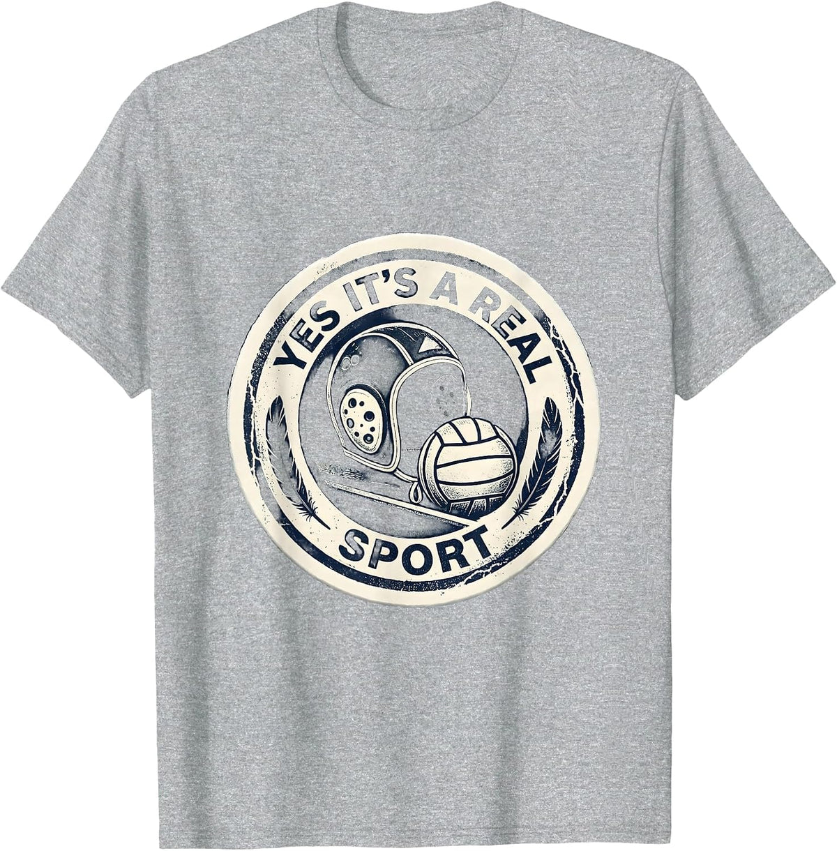 Men's Yes It's A Real Sport Funny Water Polo Player Team Mom Gift T-Shirt - Heather Grey