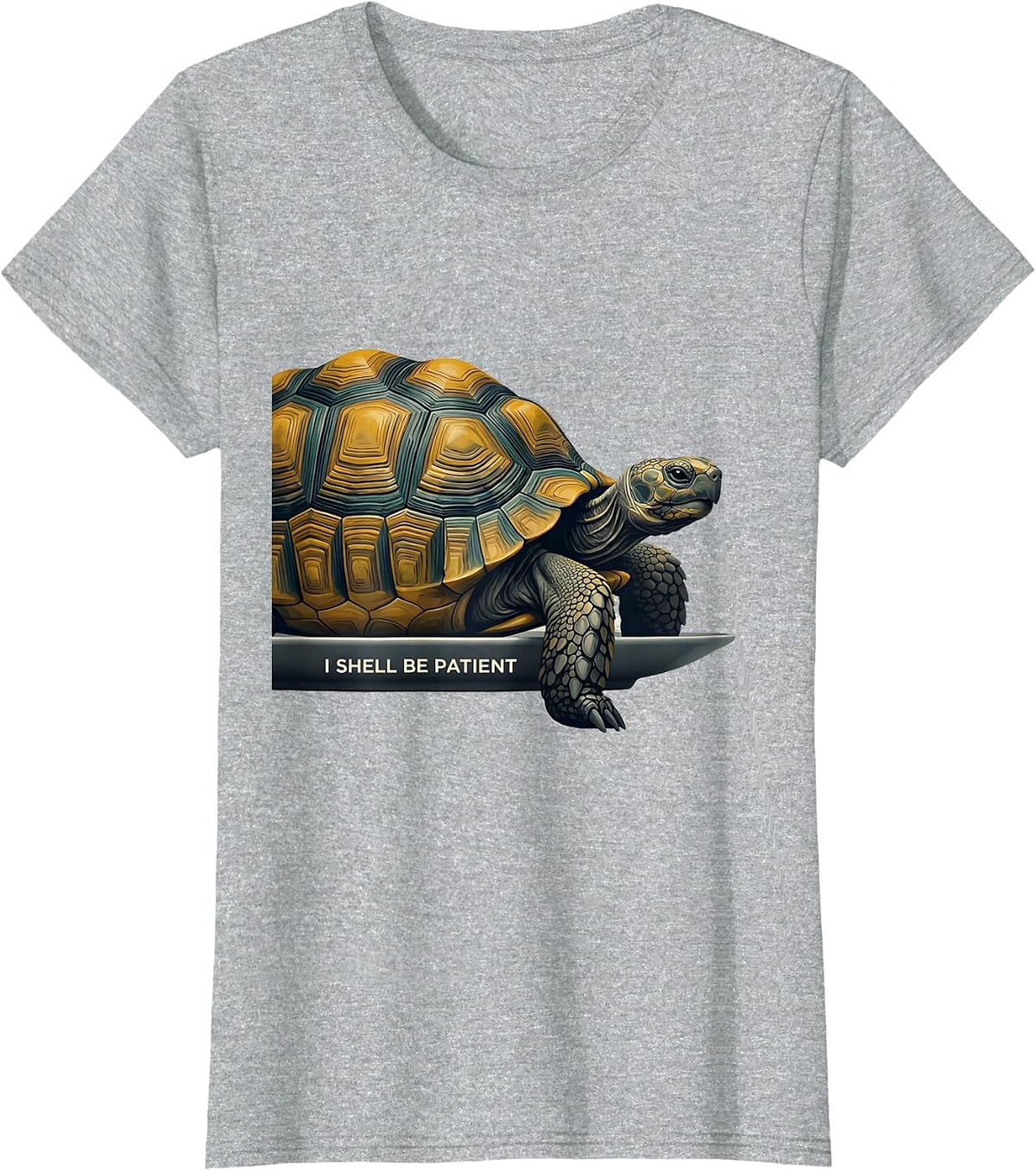 I Shell Be Patient Midcentury Modern Turtle Lover Gift T-Shirt - Heather Grey
