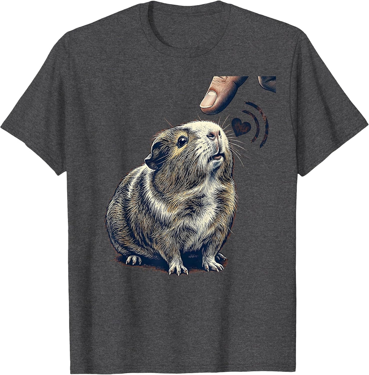 Men's Rubber Stamp Guinea Pig Lover Funny Pet Humor T-Shirt - Dark Heather Grey