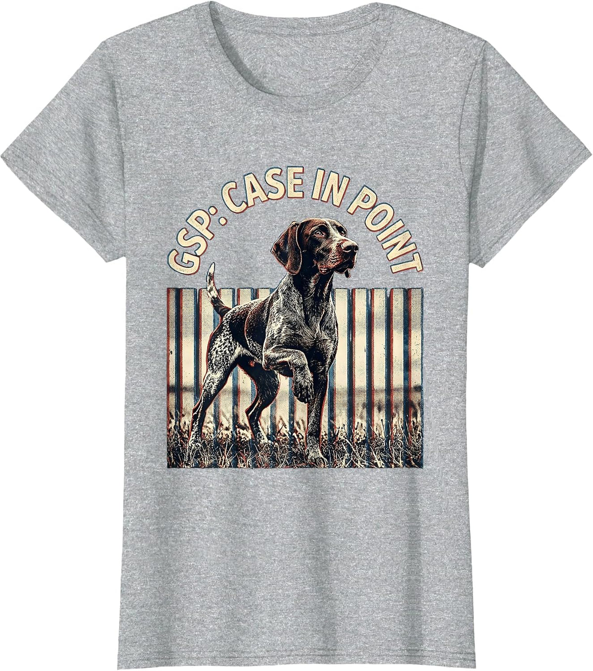 GSP Case In Point German Shorthaired Pointer Dog Lover T-Shirt - Heather Grey