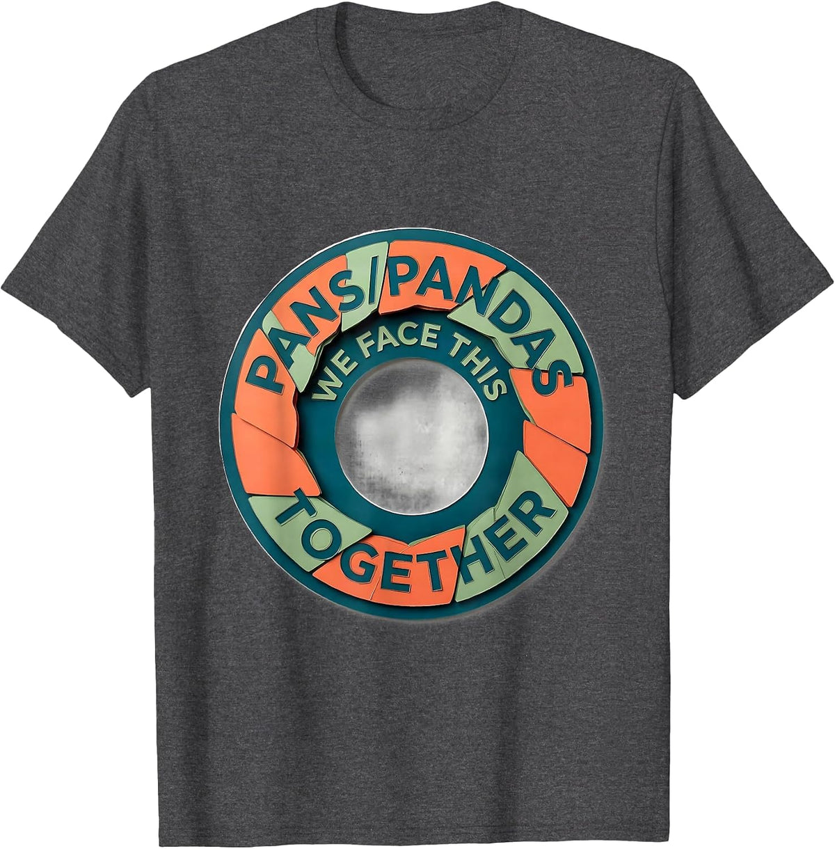 Men's PANS/PANDAS We Face This Together Humor Support Awareness T-Shirt - Dark Heather Grey