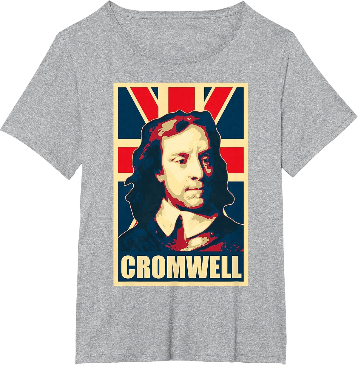 Oliver Cromwell English General and Statesman T-Shirt - Heather Grey