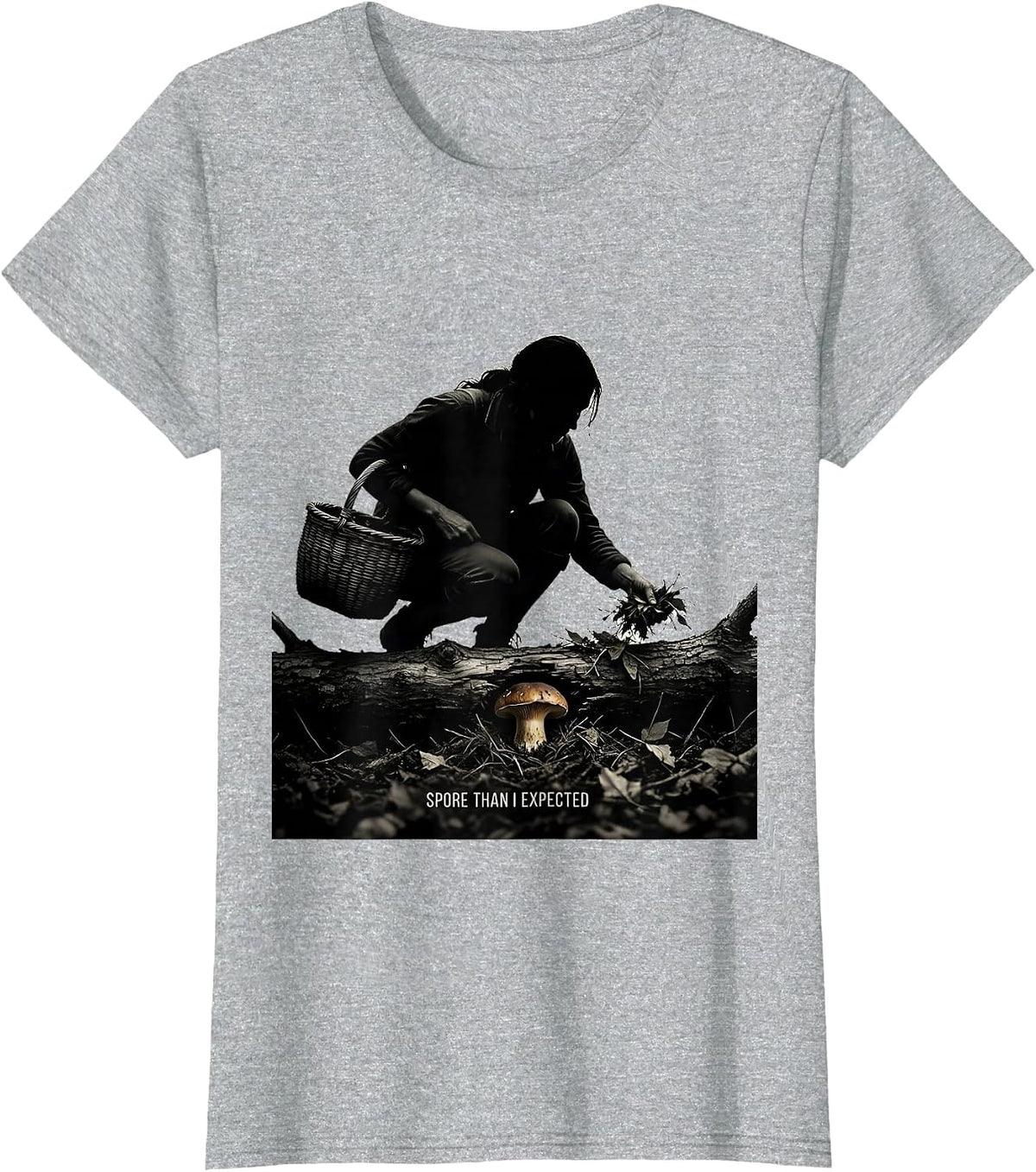 Spore Than I Expected Funny Mushroom Forager Morel Hunter T-Shirt - Heather Grey