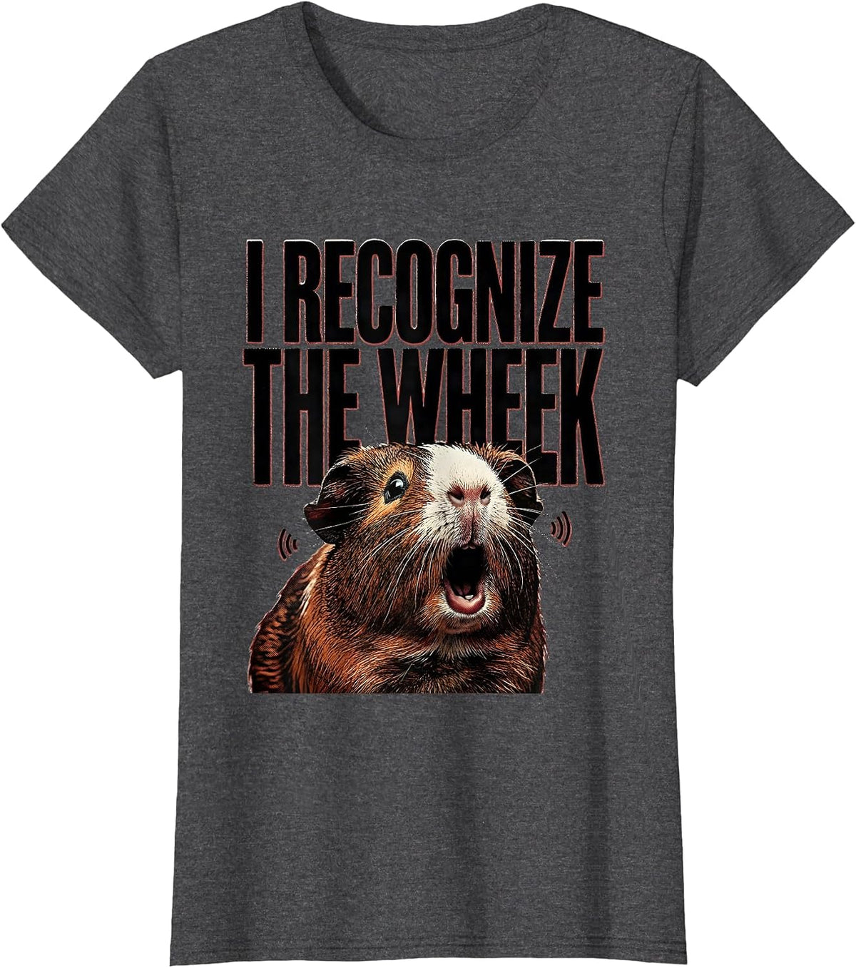 Women's I Recognize The Wheek Funny Guinea Pig Pet Lover Gift T-Shirt - Dark Heather Grey