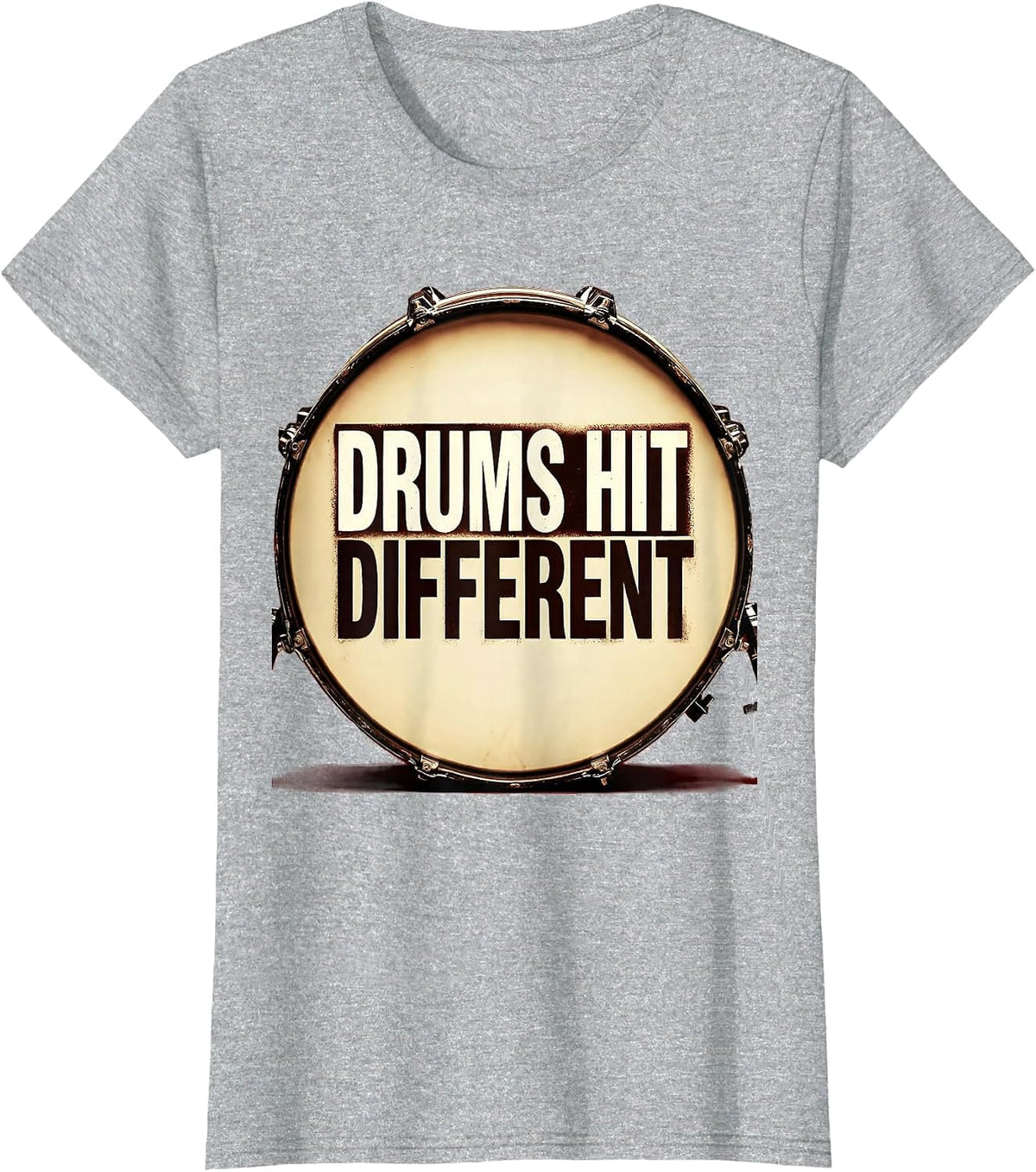 Drums Hit Different Band Music Graphic Design T-Shirt - Heather Grey
