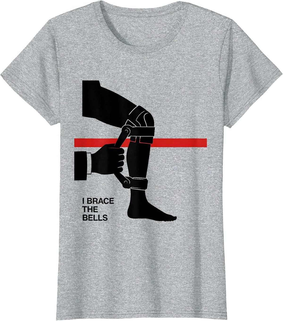 I Brace The Bells Funny Physical Therapy Christmas Therapist T-Shirt - Heather Grey