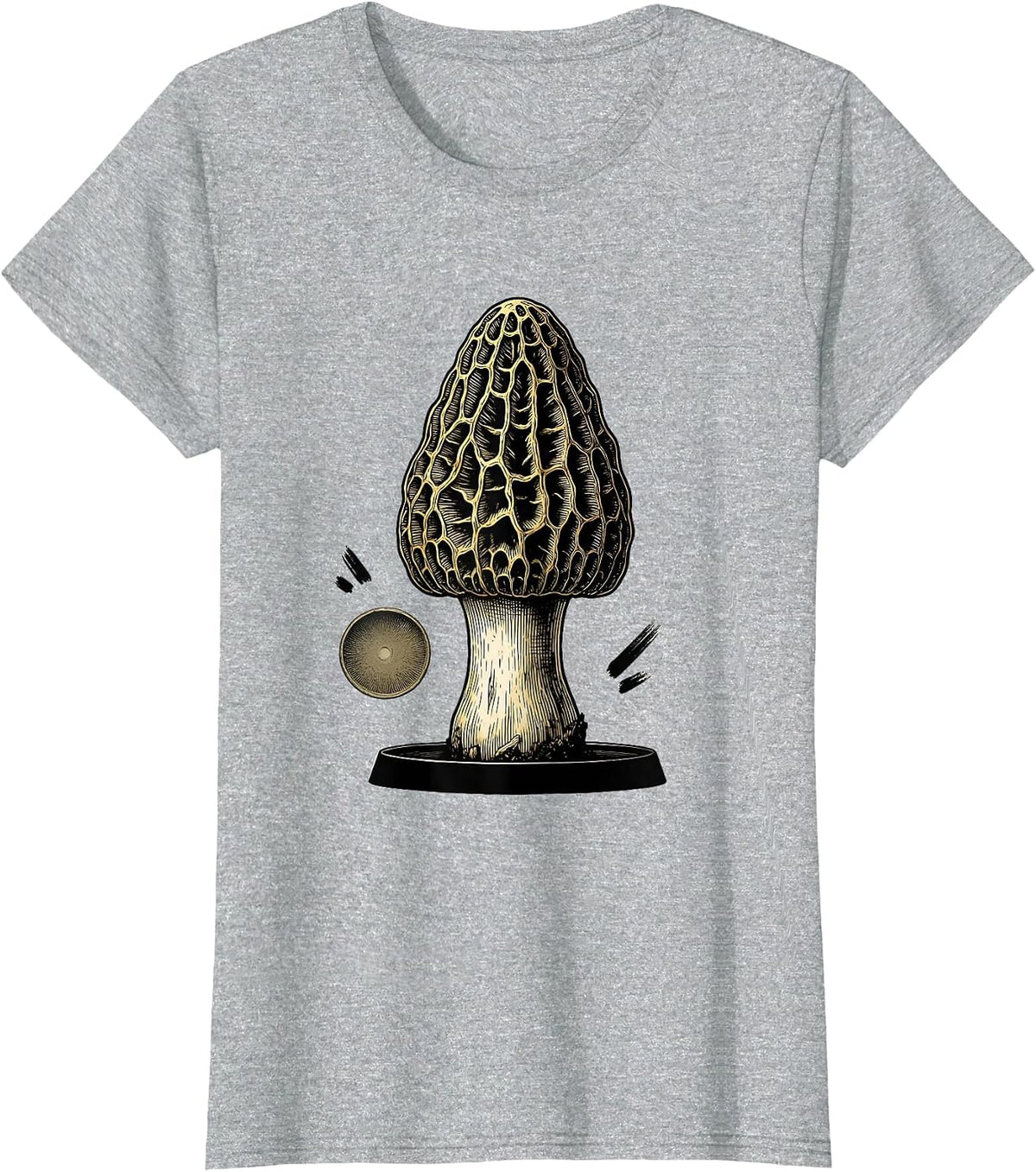 Morel Forager Funny Mushroom Lover Gift Humor T-Shirt - Heather Grey