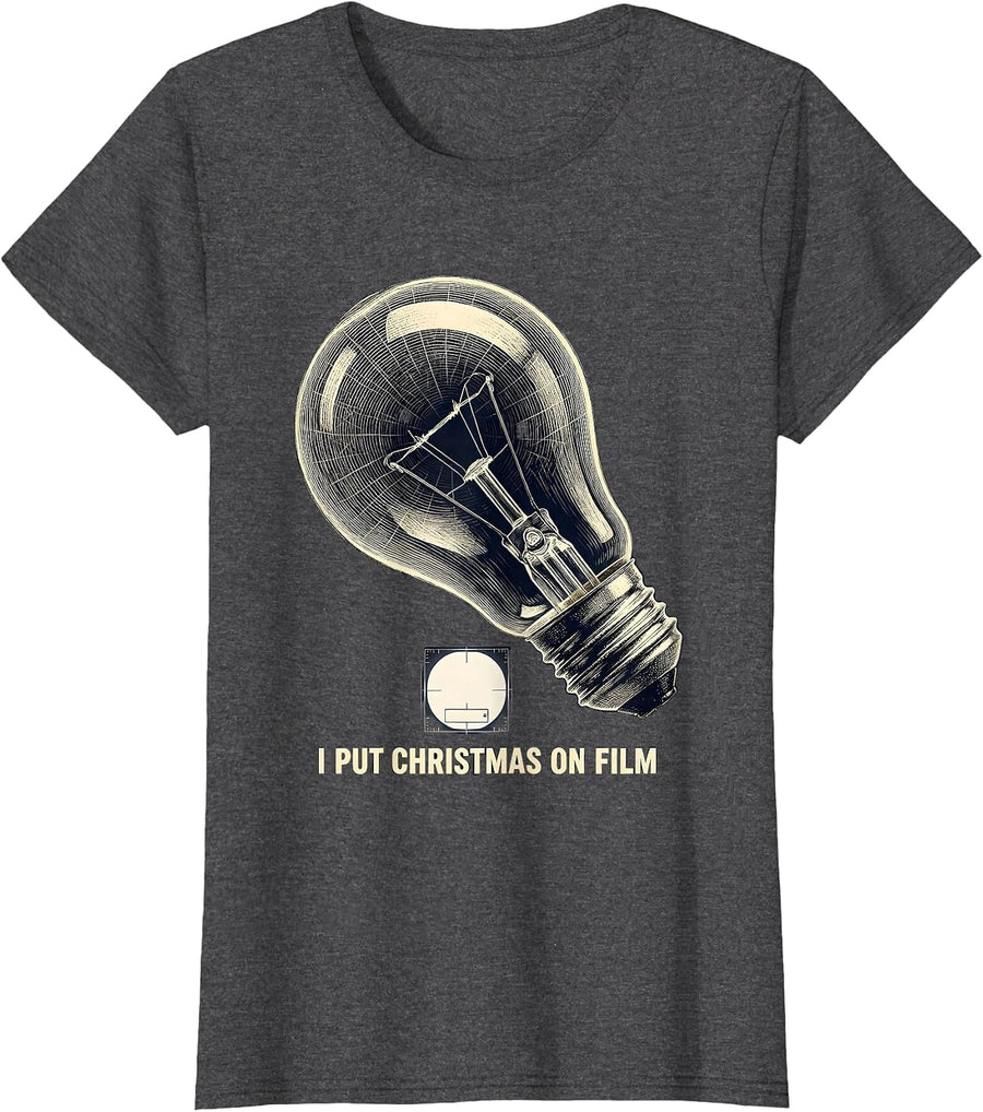 Women's I Put Christmas On Film Radiology Tech X-Ray Tech Humor T-Shirt - Dark Heather Grey