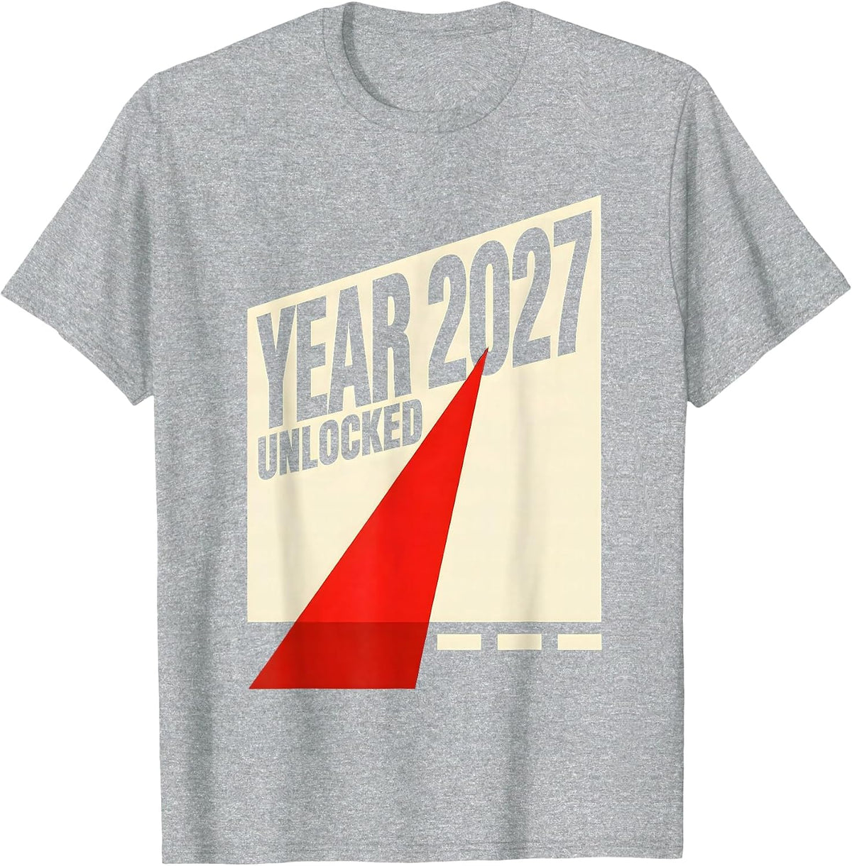 Men's Year 2027 Unlocked Constructivist Gamer Humor Fresh Start T-Shirt - Heather Grey