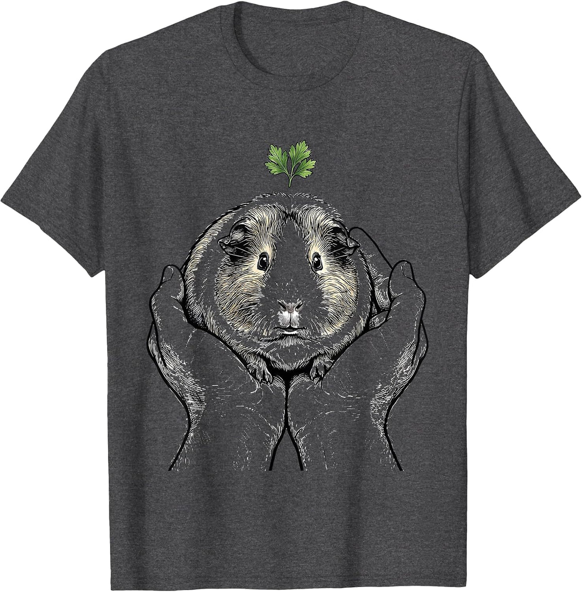 Men's Guinea Pig Hands Cute Pet Lover Gift T-Shirt - Dark Heather Grey
