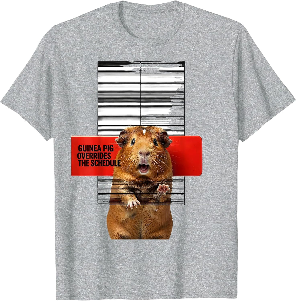 Men's Guinea Pig Overrides The Schedule Funny Pet Lover Humor T-Shirt - Heather Grey