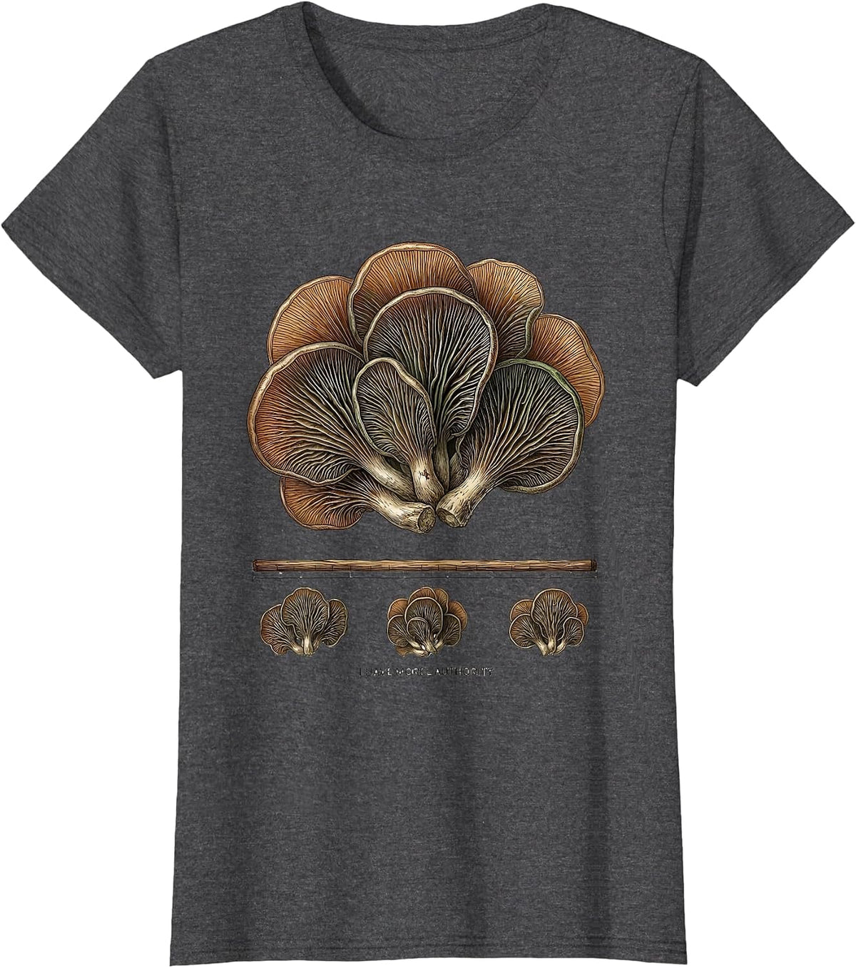 Women's I Have Morel Authority Botanical Fungi Foraging Mushroom T-Shirt - Dark Heather Grey