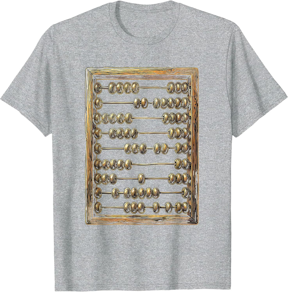 Men's Abacus Glowing Golden Beads Math Teacher Gift T-Shirt - Heather Grey