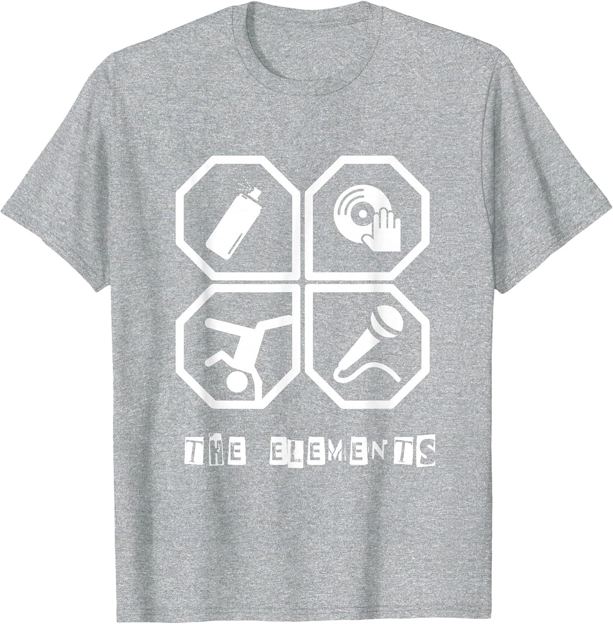 Elements Hip Hop T-Shirt Love Music Tee Shirt T-Shirt - Heather Grey