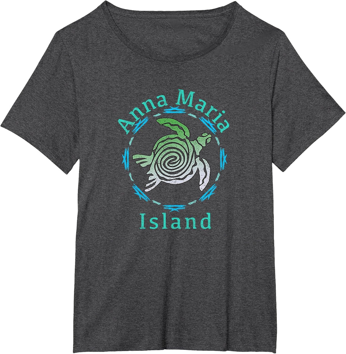 Anna Maria Island Vintage Tribal Turtle T-Shirt T-Shirt - Dark Heather Grey
