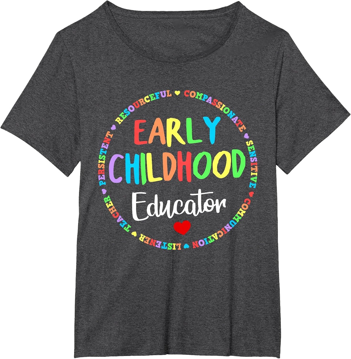 Teacher Early Childhood Education Preschool Head Start Crew T-Shirt - Dark Heather Grey