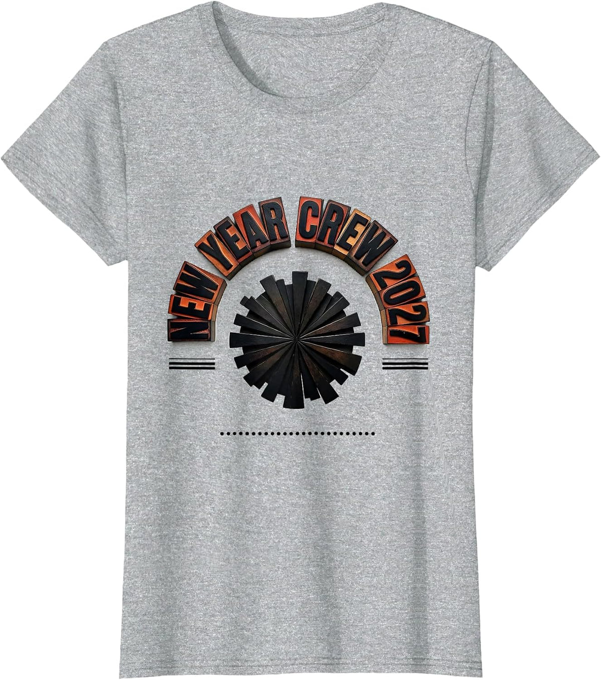 Women's New Year Crew 2027 Festive Party Host Family Matching T-Shirt - Heather Grey