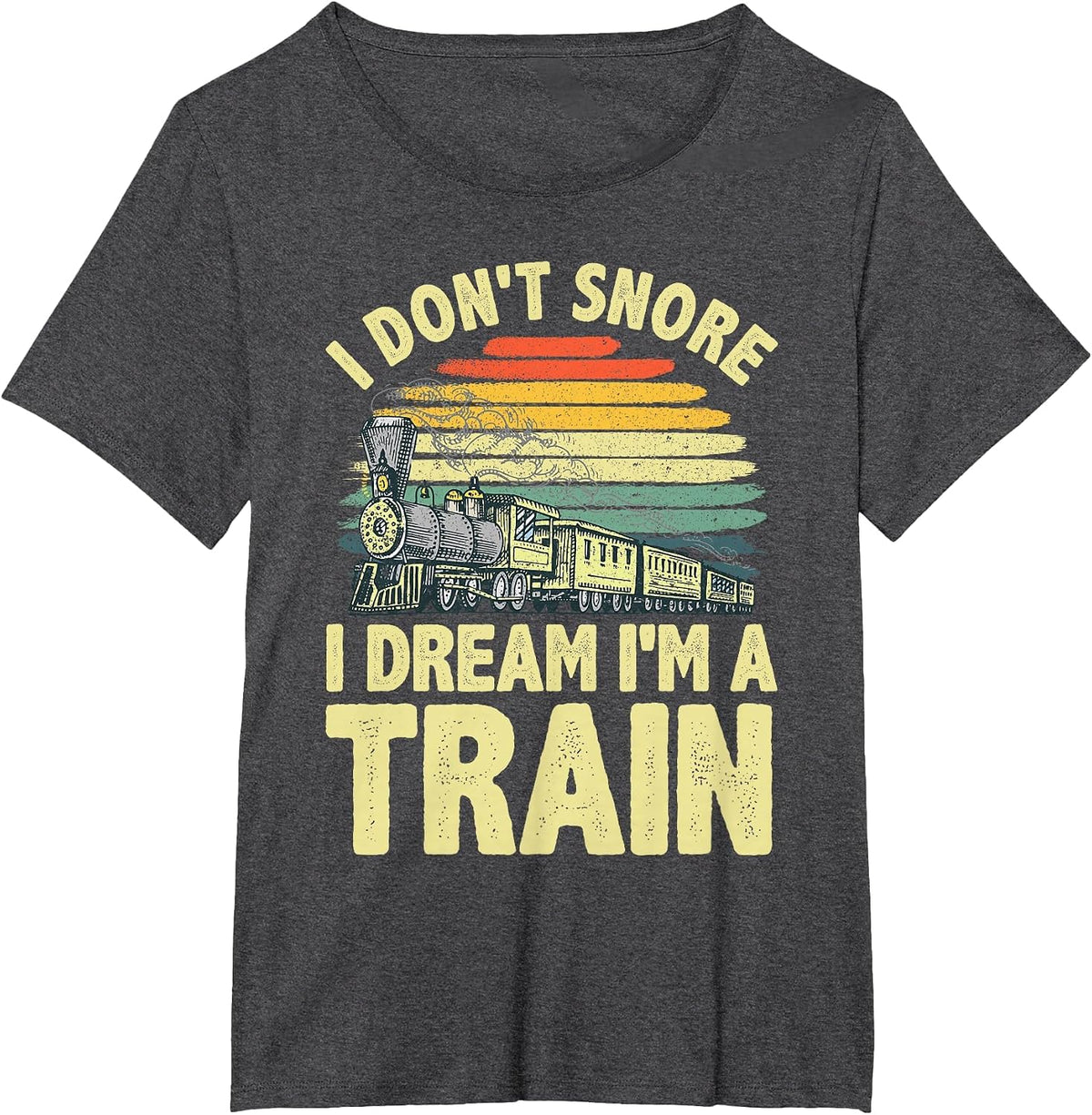 Best Train for Men Boys Steam Locomotive Train Collector T-Shirt - Dark Heather Grey