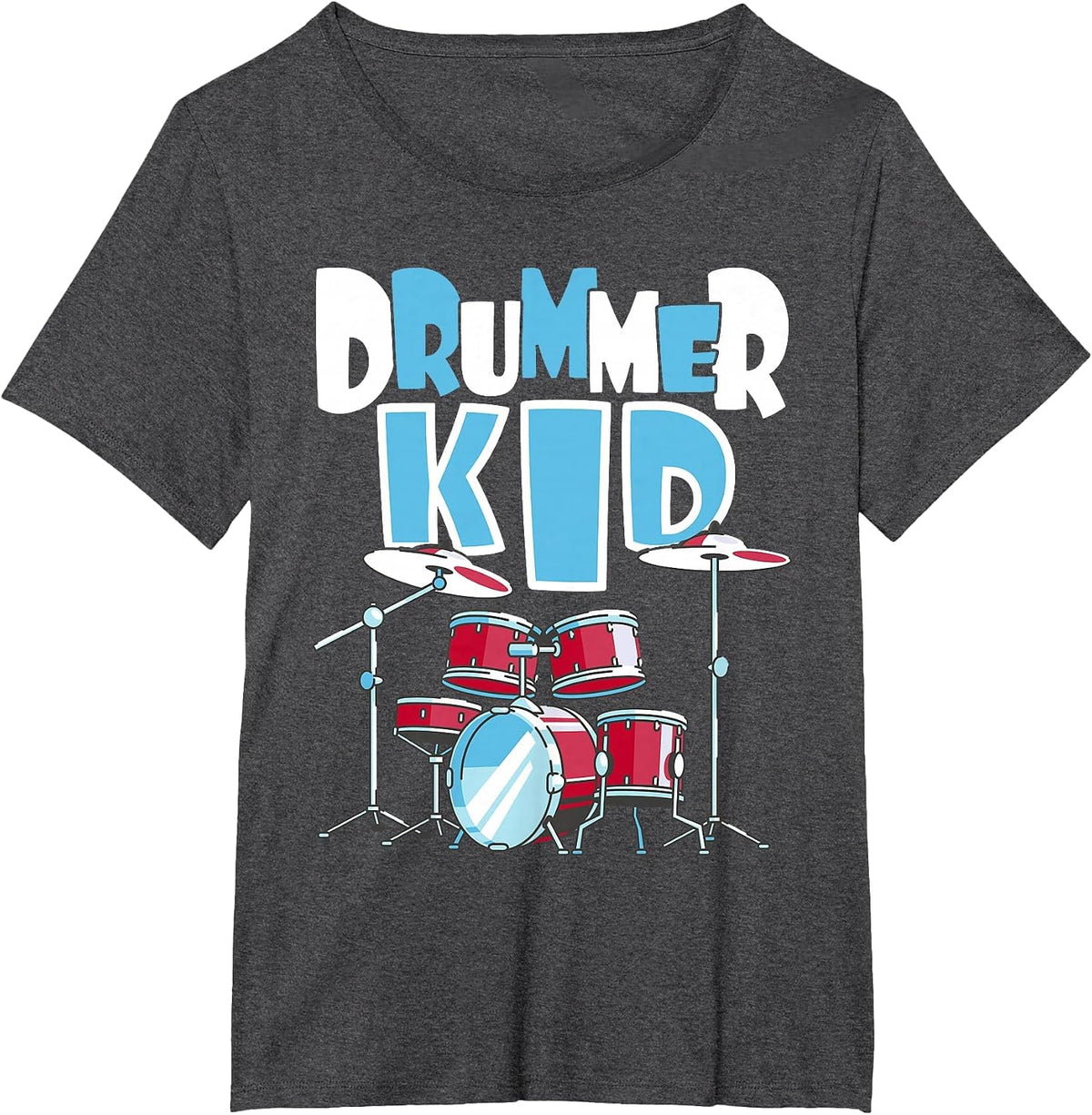 Drummer Kid - Funny Percussionist Drums Musician T-Shirt - Dark Heather Grey