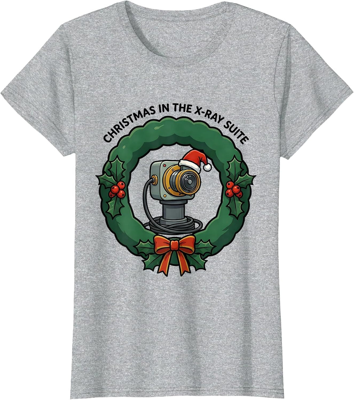 Christmas In The X-Ray Suite Funny Radiology Tech Holiday T-Shirt - Heather Grey