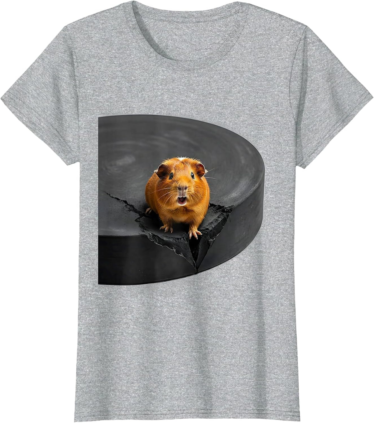 Oversized Guinea Pig Minimalist Pet Lover Humor T-Shirt - Heather Grey