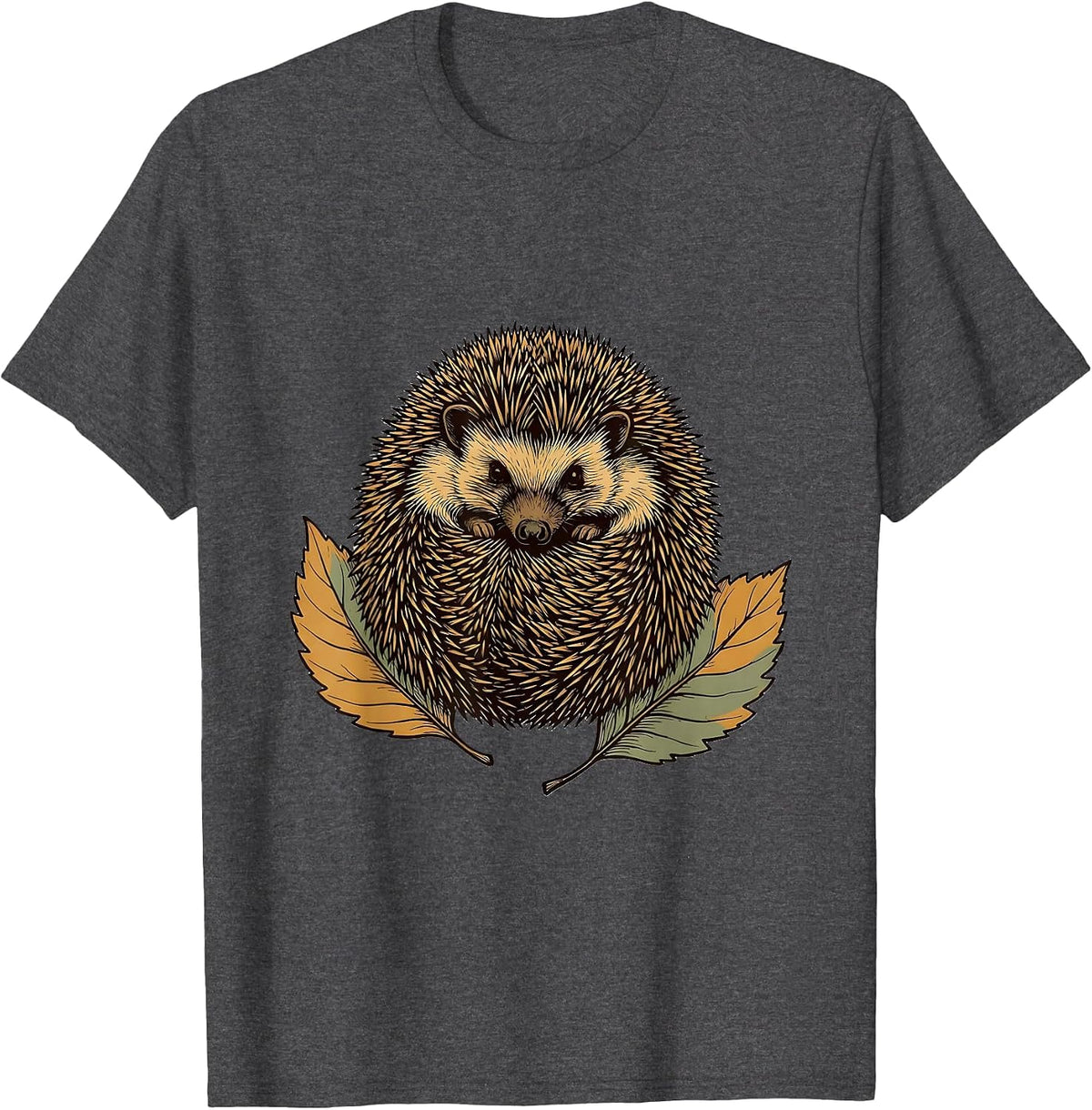 Curling Hedgehog Cute Animal Humor Kids Gift T-Shirt - Dark Heather Grey