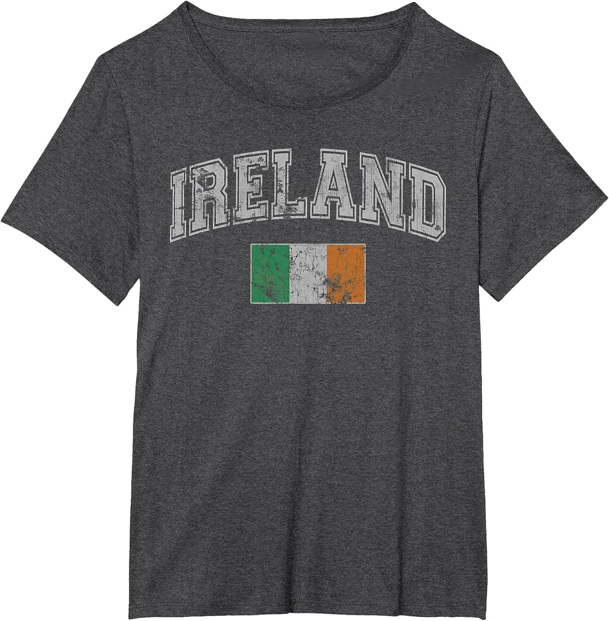 Ireland Flag Irish St Patrick's Day Vintage Fade Family T-Shirt - Dark Heather Grey