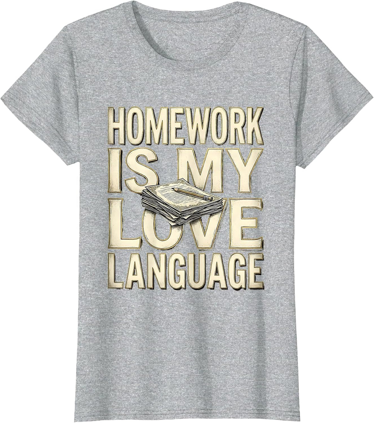 Homework Is My Love Language 5th Grade Teacher T-Shirt - Heather Grey