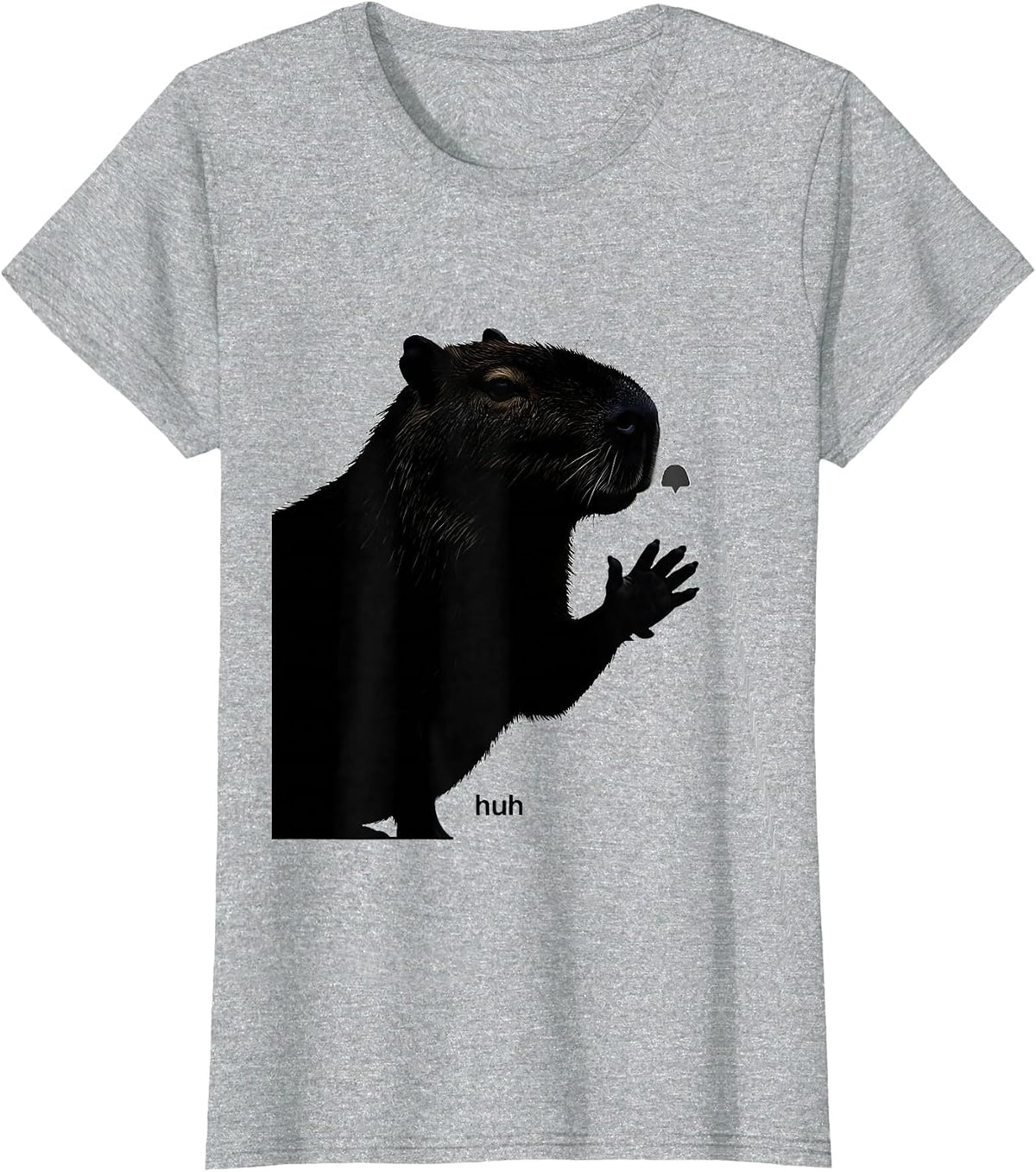 huh Funny Capybara Meme Animal Humor Internet T-Shirt - Heather Grey
