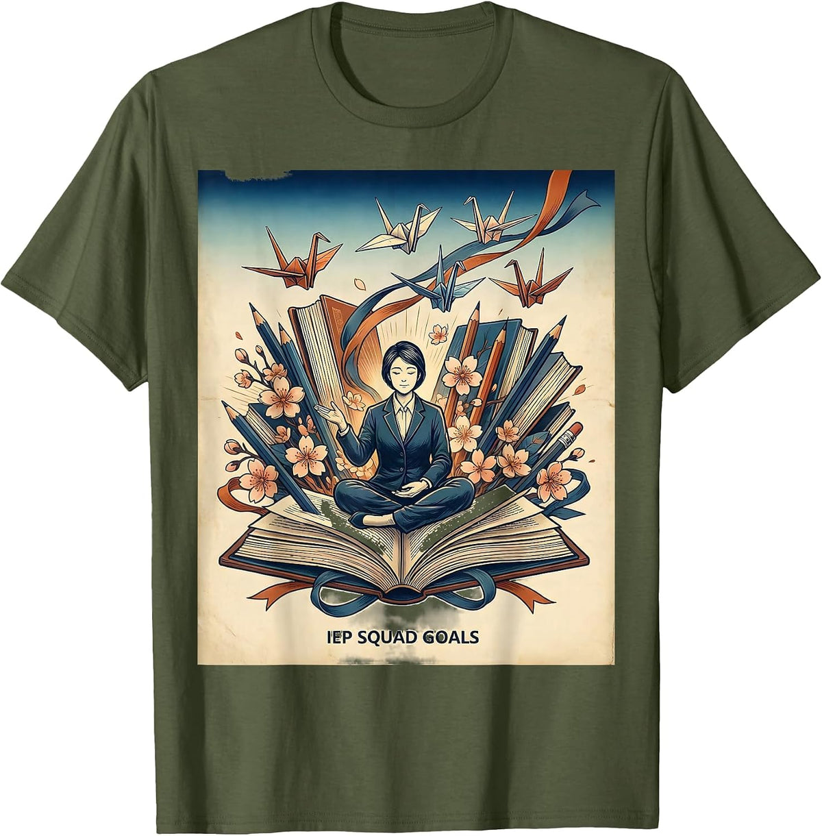 Men's IEP Squad Goals Special Education Teacher Design T-Shirt - Olive Green