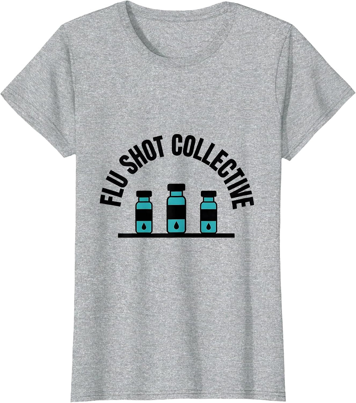 Flu Shot Collective Funny Nurse Doctor Vaccination Humor T-Shirt - Heather Grey