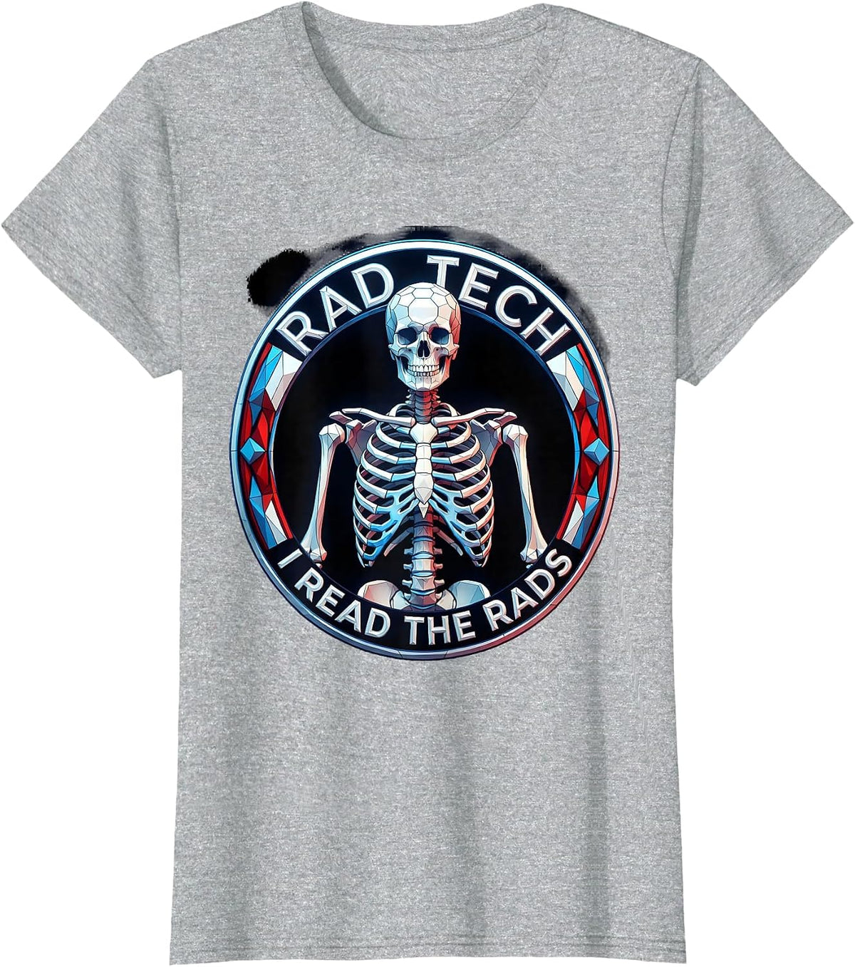 Rad Tech I Read The Rads Geometric Design T-Shirt - Heather Grey