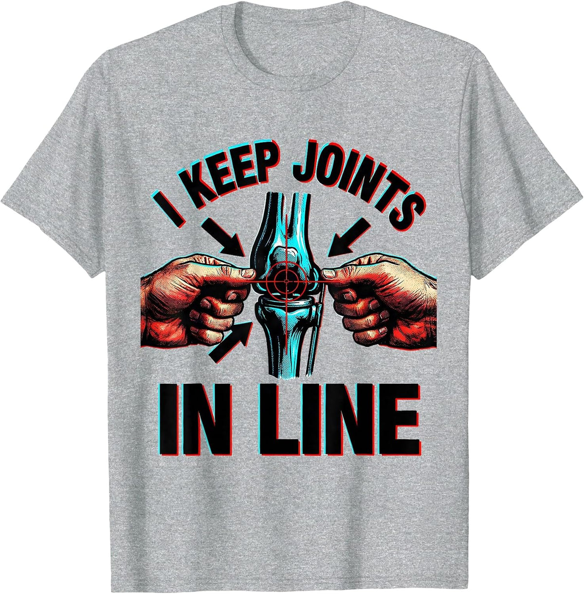 Men's I Keep Joints in Line Funny Massage Therapist Chiropractor T-Shirt - Heather Grey