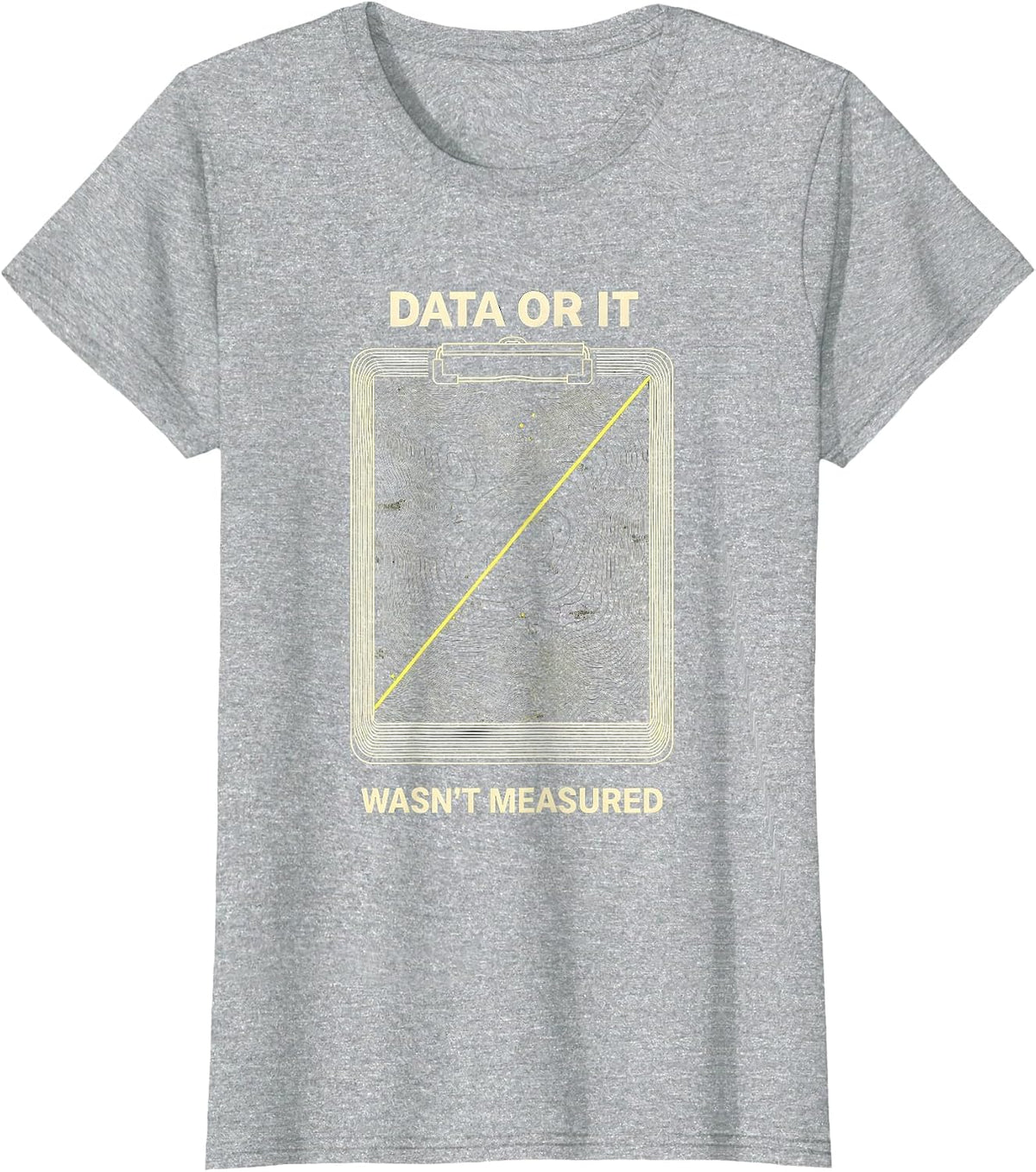Women's Data Or It Wasn't Measured Topographic Contour ABA Therapist T-Shirt - Heather Grey