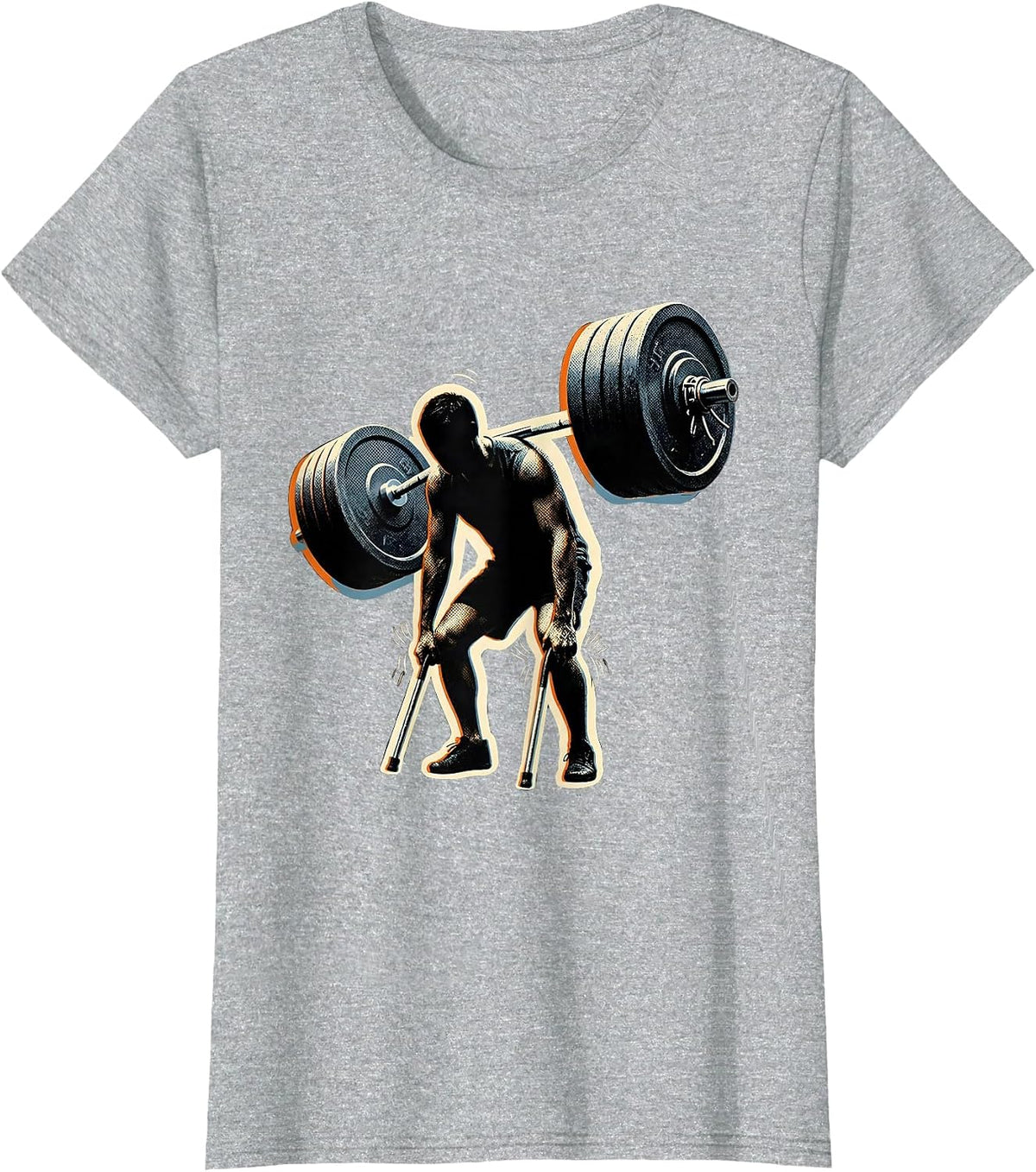 Tiny Exhausted Lifter Funny Gym Workout Meme T-Shirt - Heather Grey