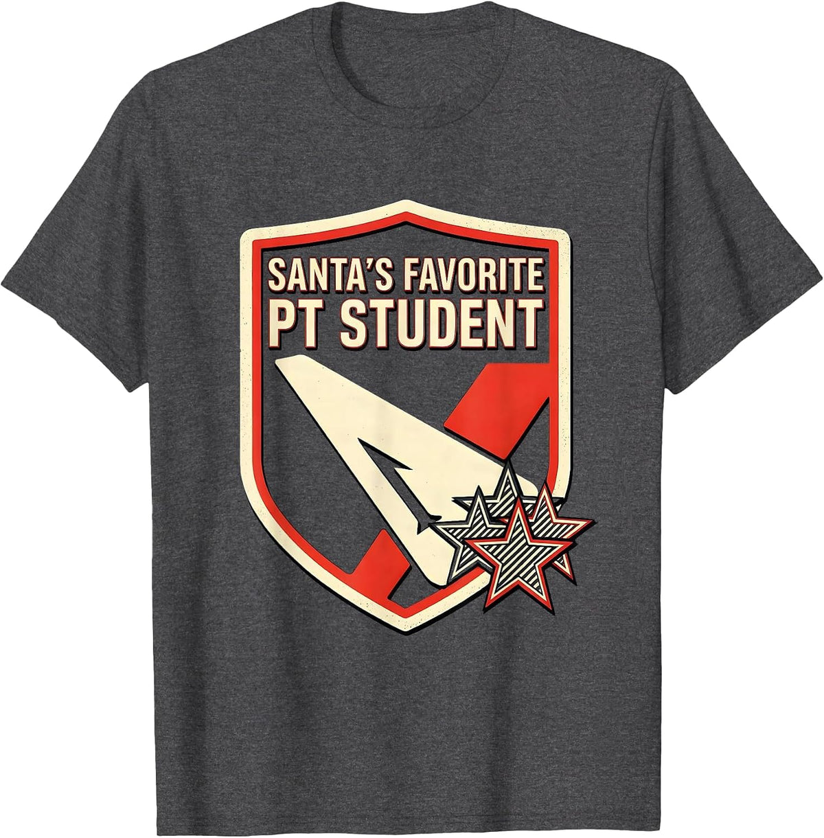 Men's Santa's Favorite PT Student Funny Physical Therapist T-Shirt - Dark Heather Grey