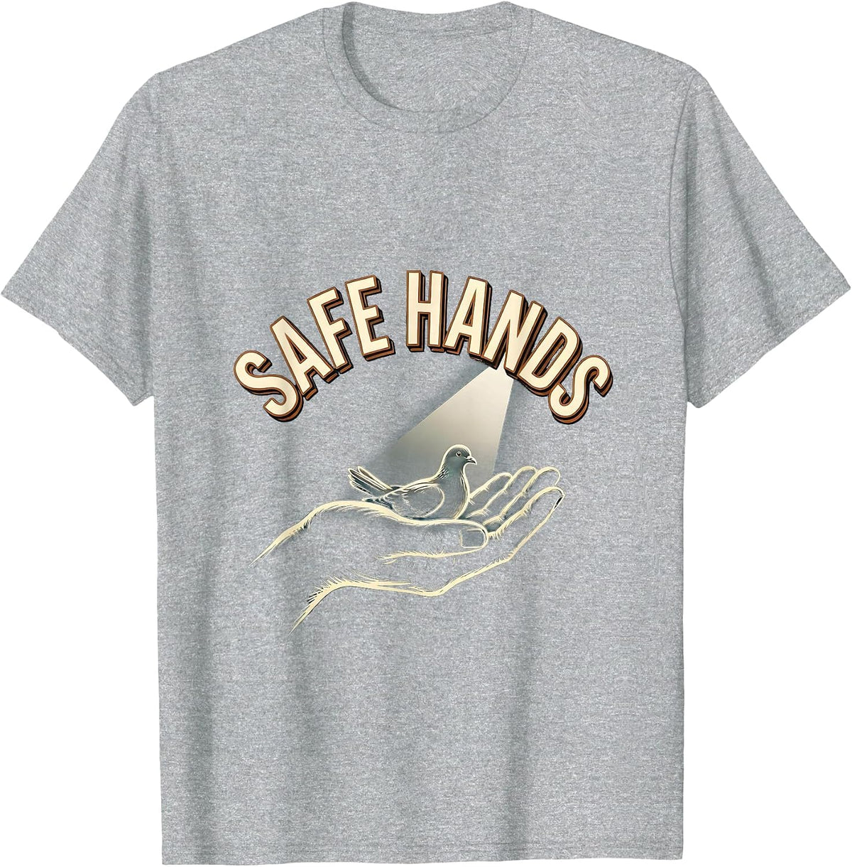 Men's Safe Hands Sign Painter Showcard Funny School Counselor Camp T-Shirt - Heather Grey