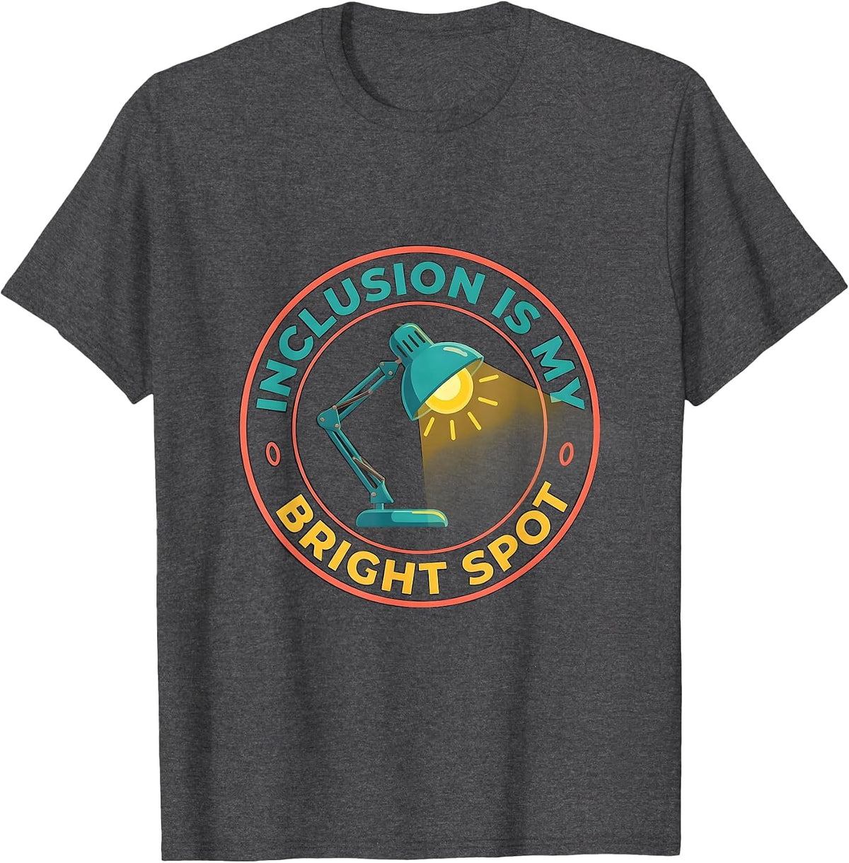 Men's Inclusion Is My Bright Spot Special Education Teacher Autism T-Shirt - Dark Heather Grey