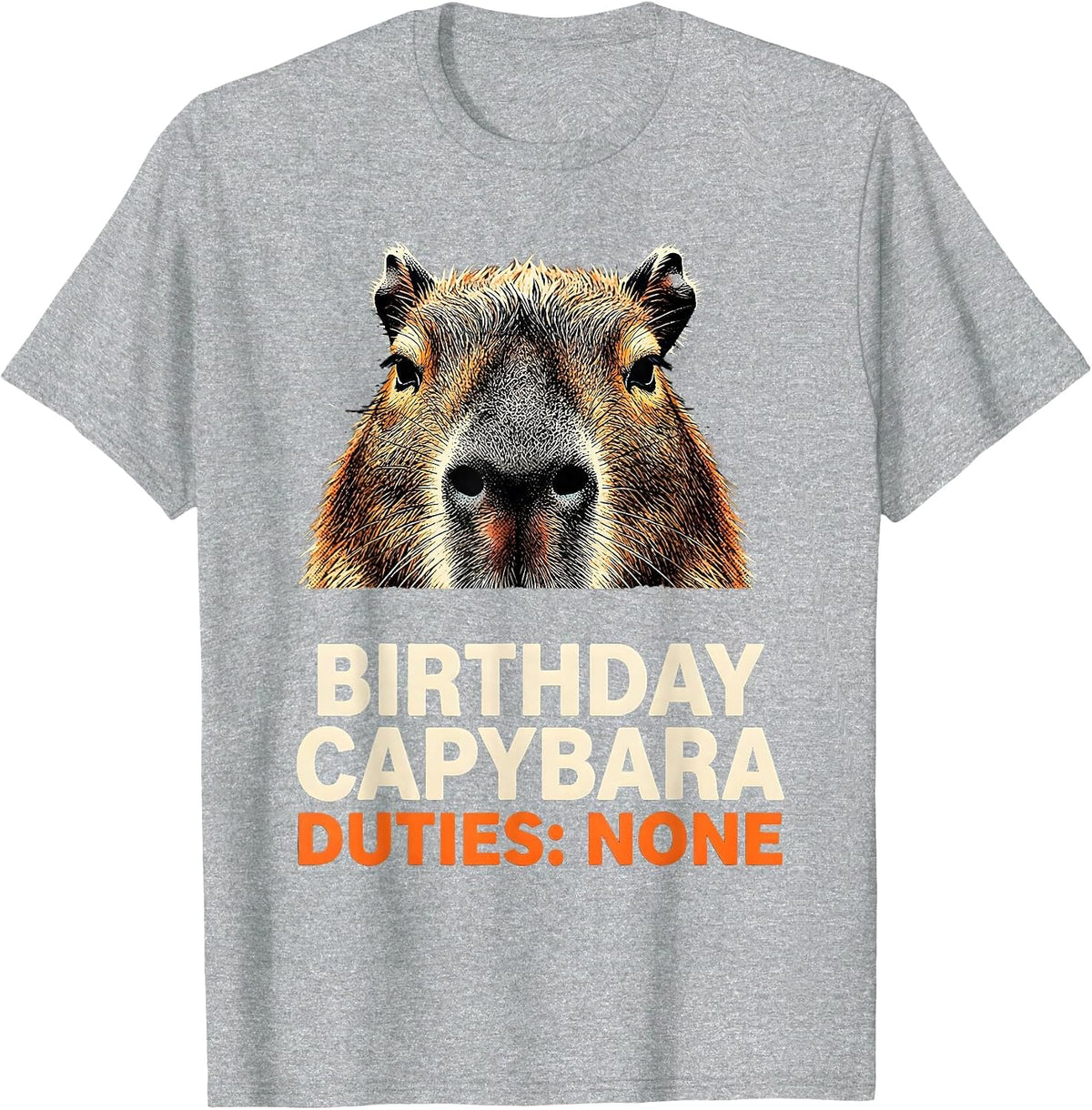 Men's Birthday Capybara Duties None Funny Animal Lover Humor T-Shirt - Heather Grey