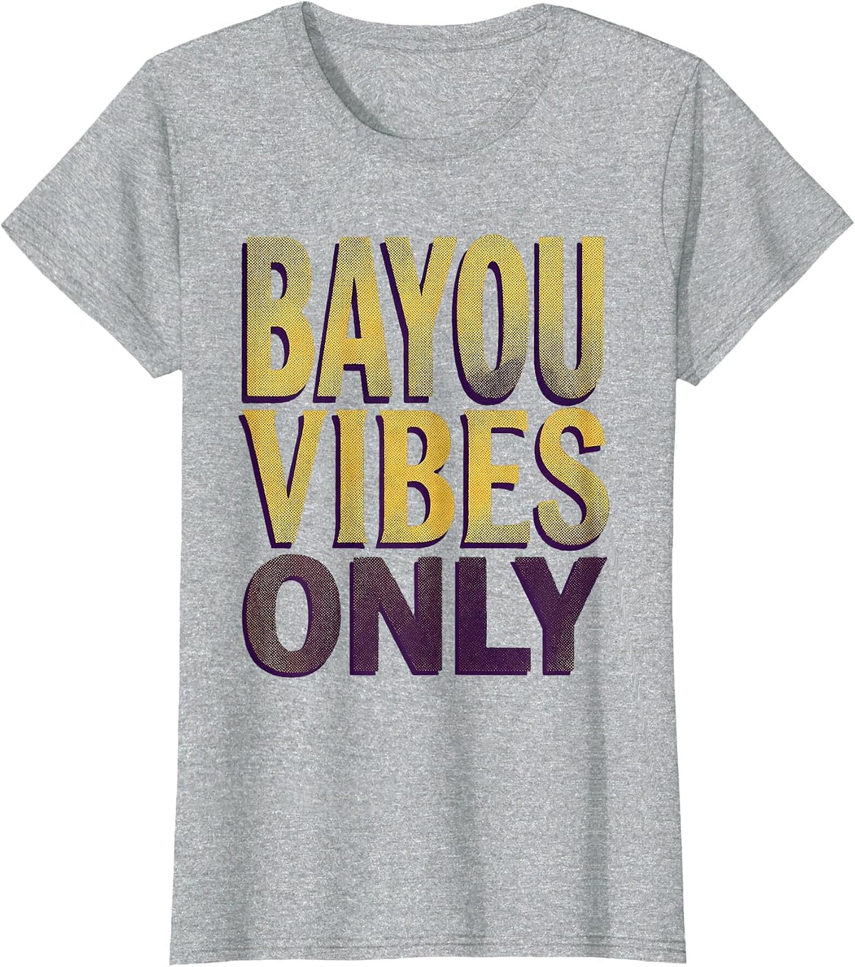 Bayou Vibes Only Mardi Gras Design T-Shirt - Heather Grey