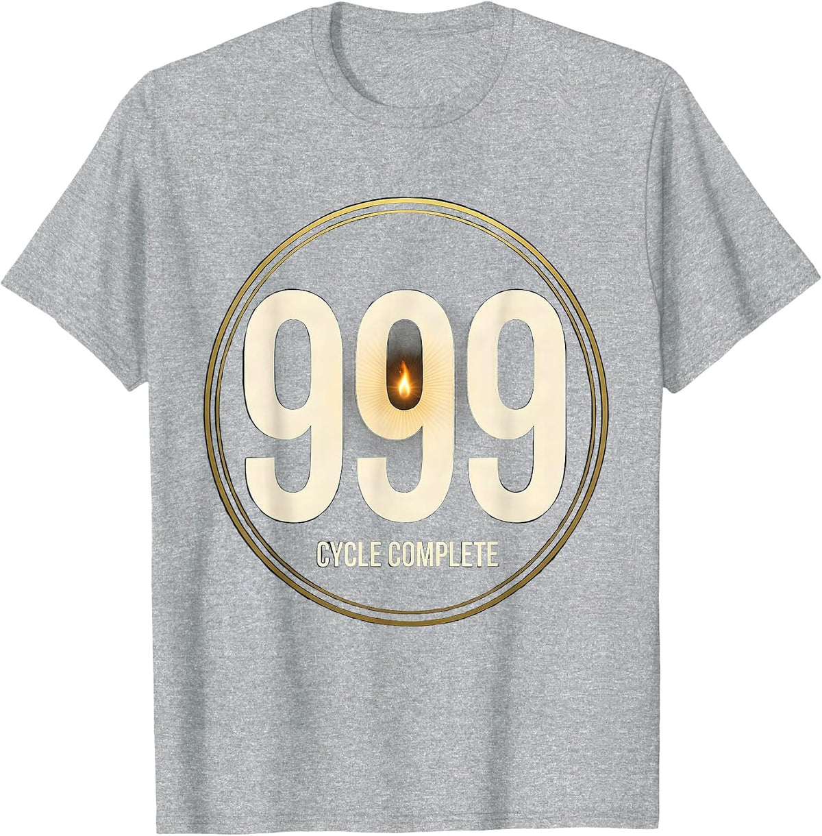 Men's 999 Cycle Complete Angel Number Numerology Spiritual Reset T-Shirt - Heather Grey